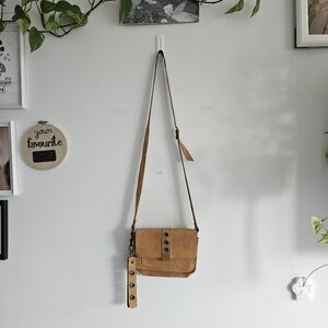 Handmade Tan Lather Crossbody Mini Bag